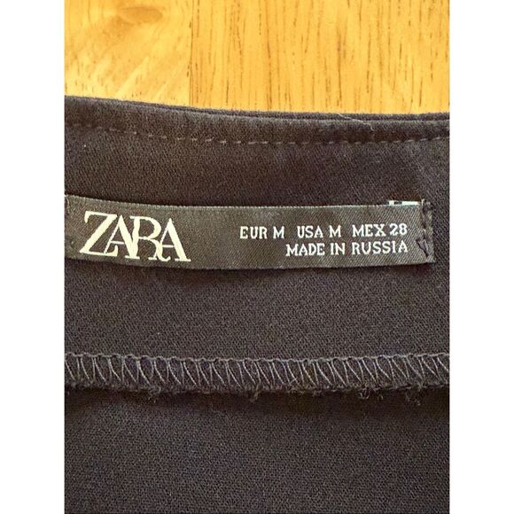 ZARA Elegant Black Belted Midi Dress with 3/4 Sleeves”SZ M - Picture 9 of 10